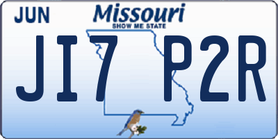 MO license plate JI7P2R