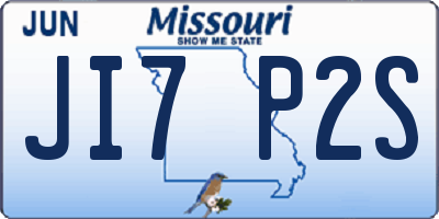 MO license plate JI7P2S