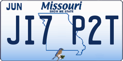 MO license plate JI7P2T