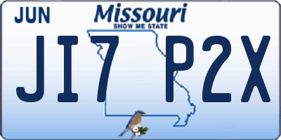 MO license plate JI7P2X