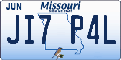 MO license plate JI7P4L