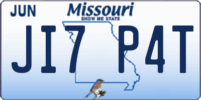 MO license plate JI7P4T