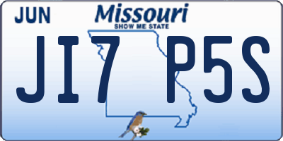 MO license plate JI7P5S