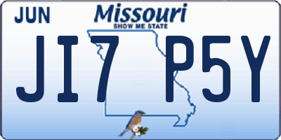 MO license plate JI7P5Y