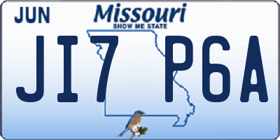 MO license plate JI7P6A