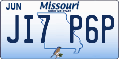 MO license plate JI7P6P