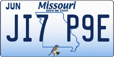 MO license plate JI7P9E
