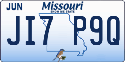 MO license plate JI7P9Q