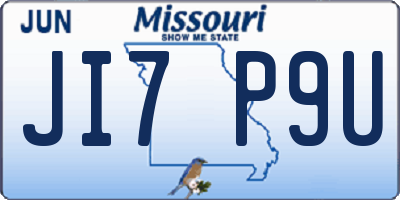 MO license plate JI7P9U