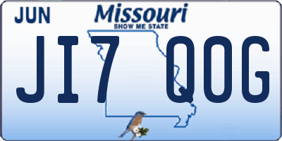 MO license plate JI7Q0G