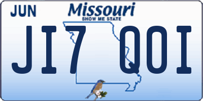 MO license plate JI7Q0I
