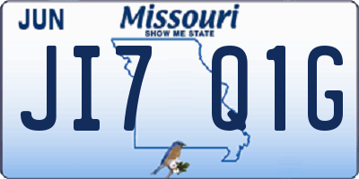 MO license plate JI7Q1G