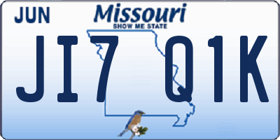 MO license plate JI7Q1K