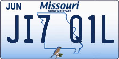 MO license plate JI7Q1L