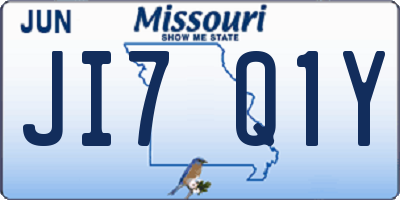MO license plate JI7Q1Y