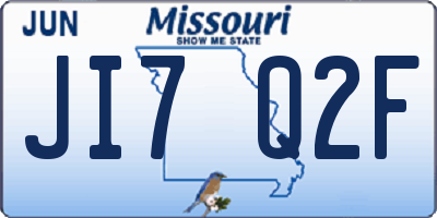 MO license plate JI7Q2F