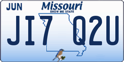 MO license plate JI7Q2U