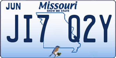 MO license plate JI7Q2Y