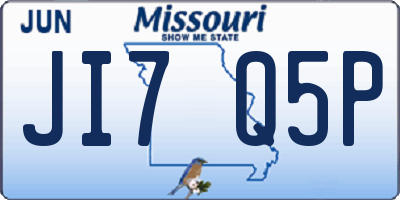 MO license plate JI7Q5P