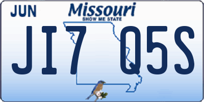 MO license plate JI7Q5S