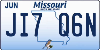 MO license plate JI7Q6N