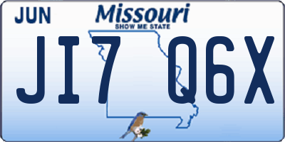 MO license plate JI7Q6X