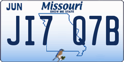 MO license plate JI7Q7B