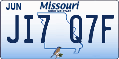 MO license plate JI7Q7F