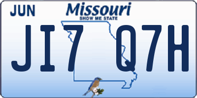 MO license plate JI7Q7H