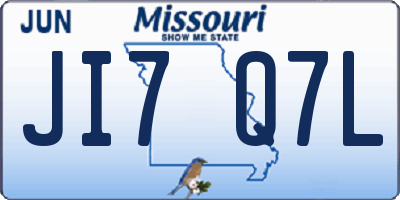 MO license plate JI7Q7L