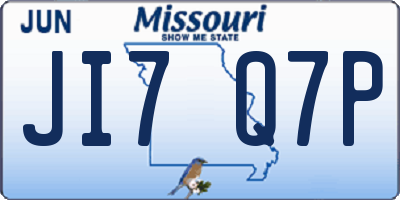 MO license plate JI7Q7P