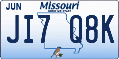 MO license plate JI7Q8K