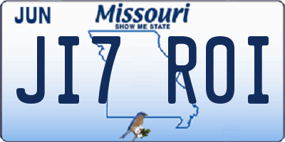 MO license plate JI7R0I