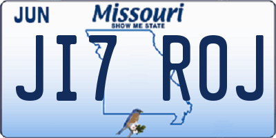 MO license plate JI7R0J