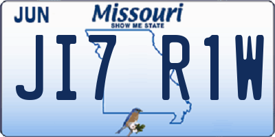 MO license plate JI7R1W