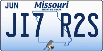 MO license plate JI7R2S