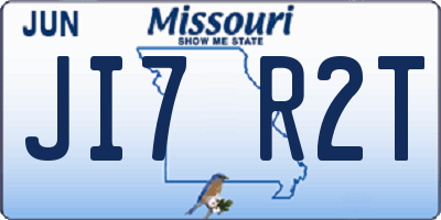 MO license plate JI7R2T