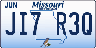 MO license plate JI7R3Q