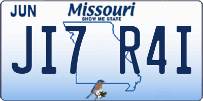 MO license plate JI7R4I