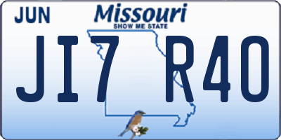MO license plate JI7R4O