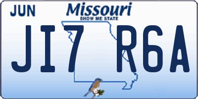 MO license plate JI7R6A
