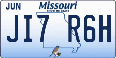 MO license plate JI7R6H