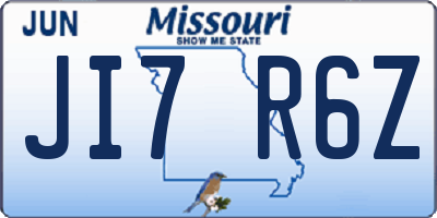 MO license plate JI7R6Z