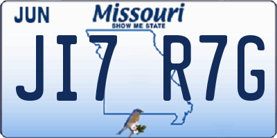 MO license plate JI7R7G