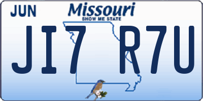 MO license plate JI7R7U