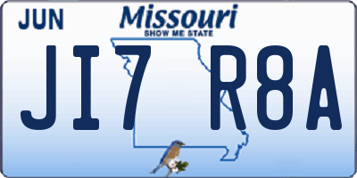 MO license plate JI7R8A