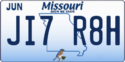 MO license plate JI7R8H