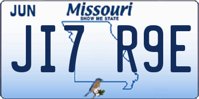 MO license plate JI7R9E