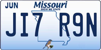 MO license plate JI7R9N