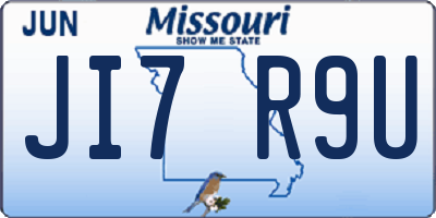 MO license plate JI7R9U